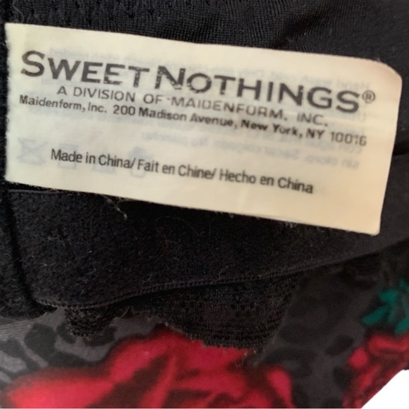 SWEET NOTHINGS Black and Red Roses Push Up Bra Size 38 DD. - Picture 5 of 9